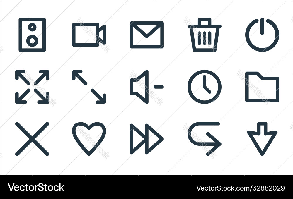 User interface line icons linear set quality Vector Image