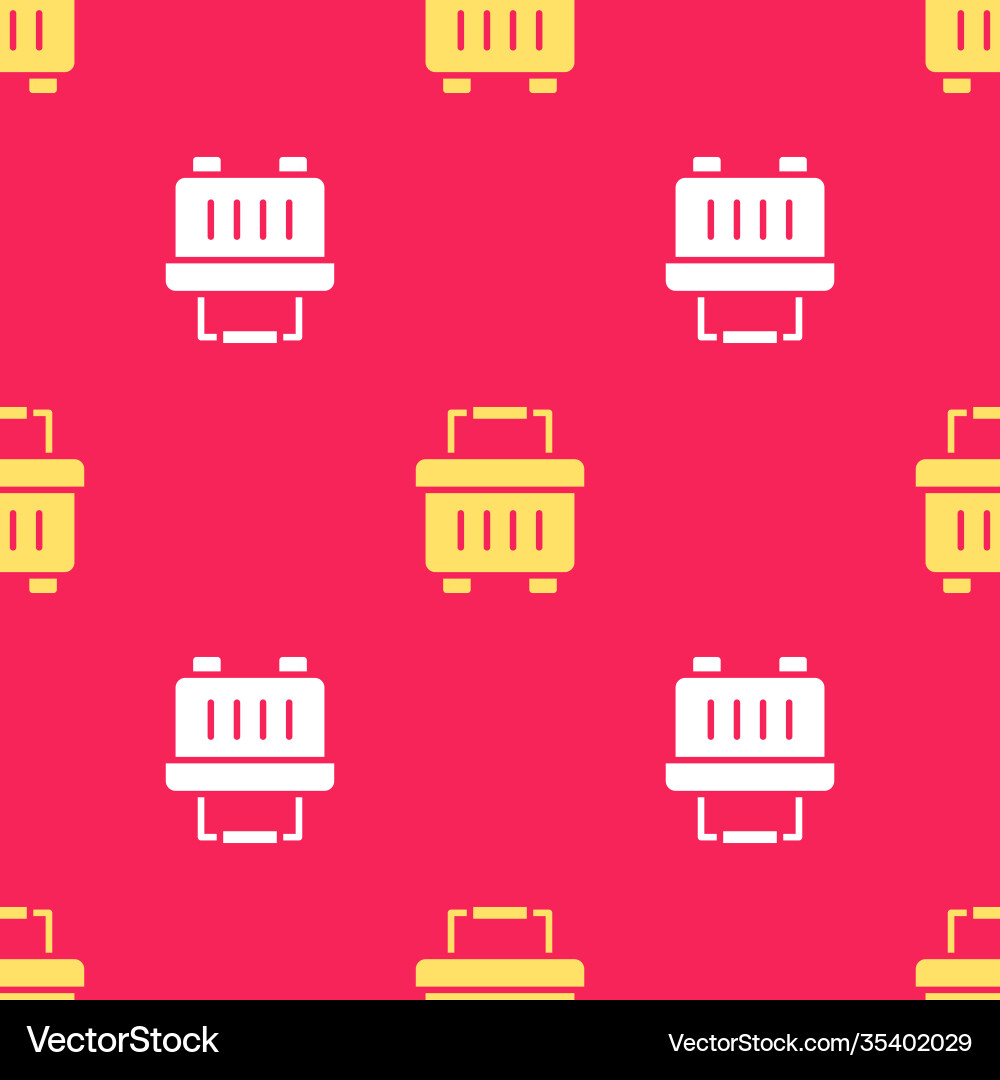 Yellow toolbox icon isolated seamless pattern Vector Image