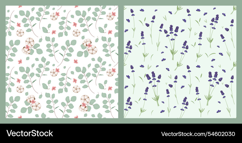 A set of seamless patterns with floral pattern A set of seamless patterns with floral pattern vector image
