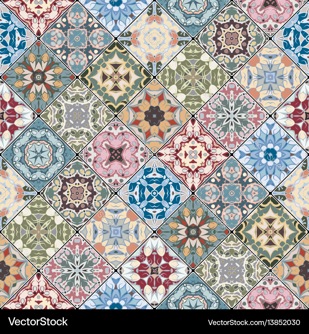 Abstract patterns in the mosaic set vector image