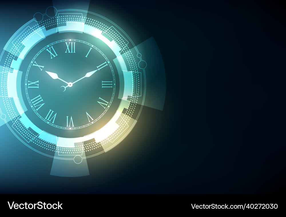 Abstract technology analog clock background Abstract technology analog clock background vector image