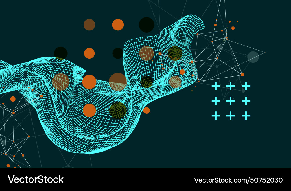 Abstract wave is made in a frame style template vector image