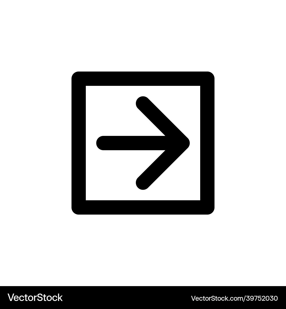 Arrow to the right in square simple web or mobile Arrow to the right in square simple web or mobile vector image