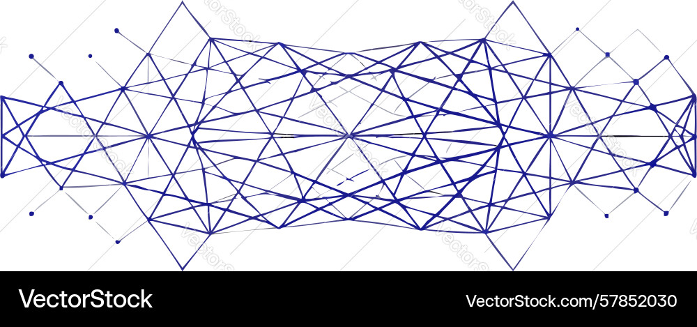 Blue green abstract network mesh points tech vector image