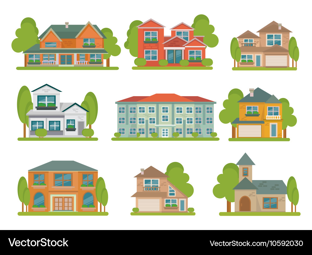 Building Icon Set - Diverse Structures vector image