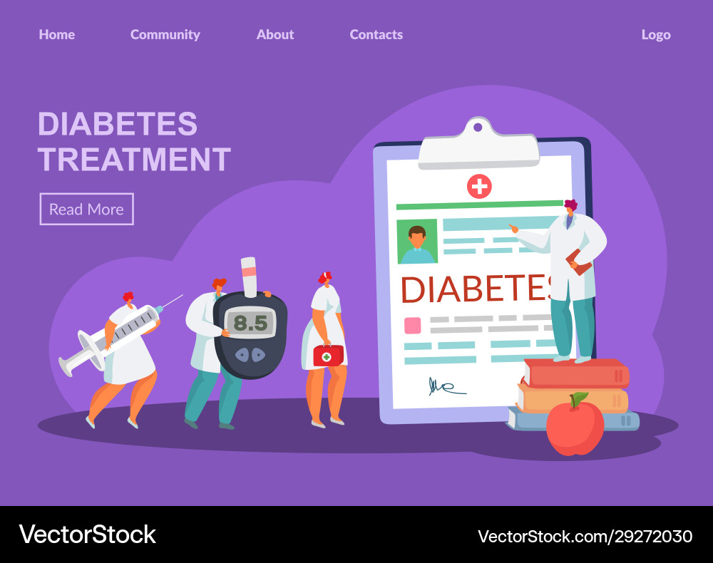 Diabetes-Behandlungskonzept Diabetes-Behandlungskonzept vektorbild