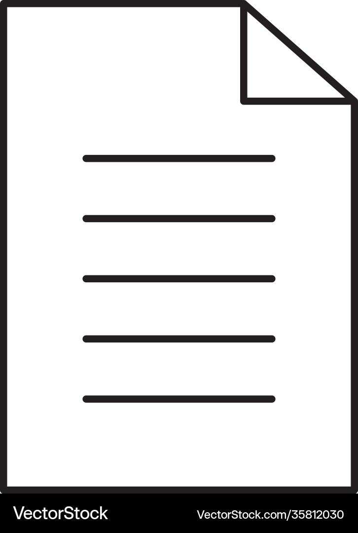 Document file icon line style Vector Image