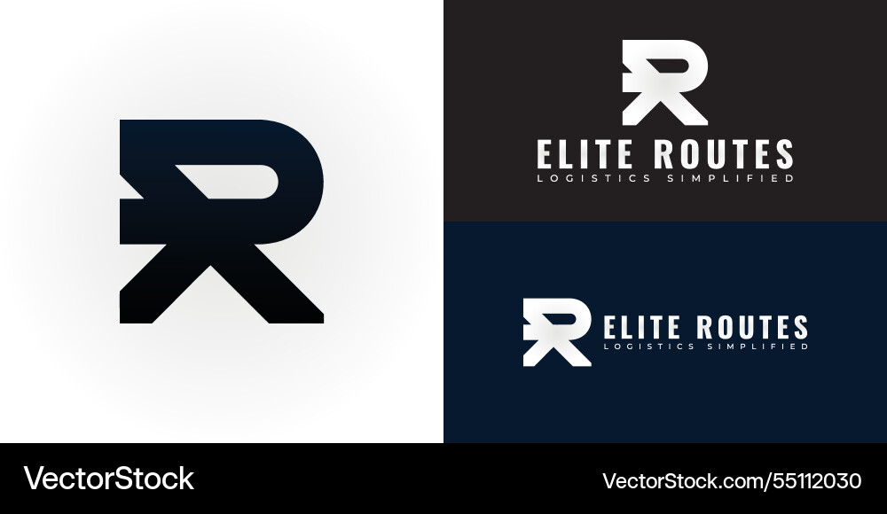 Dynamic logo design features the initials er Vector Image
