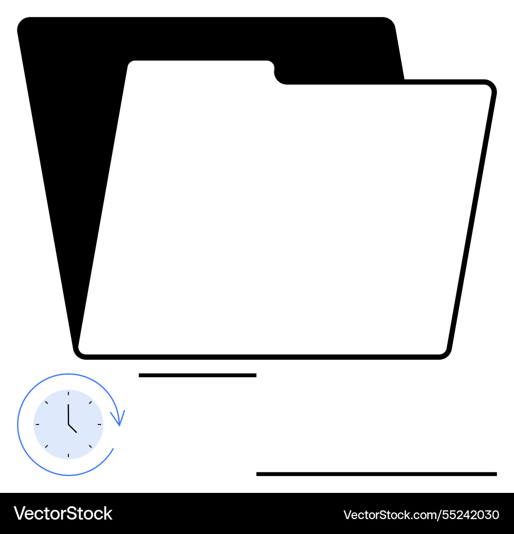File folder with clock signifying time management vector image