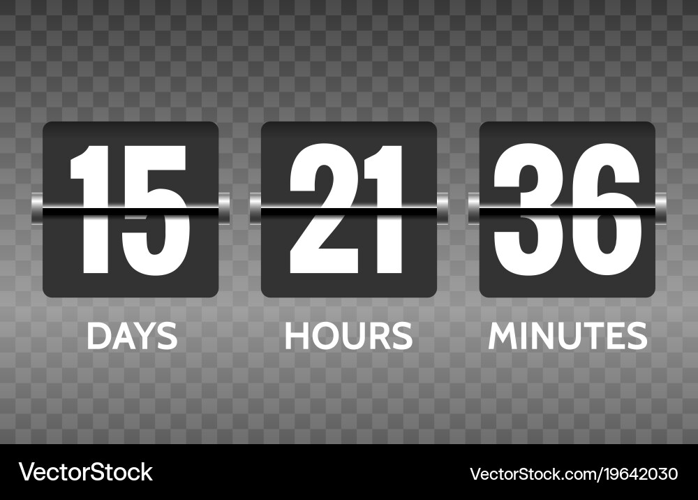 Flip Countdown Timer Numbers vector image