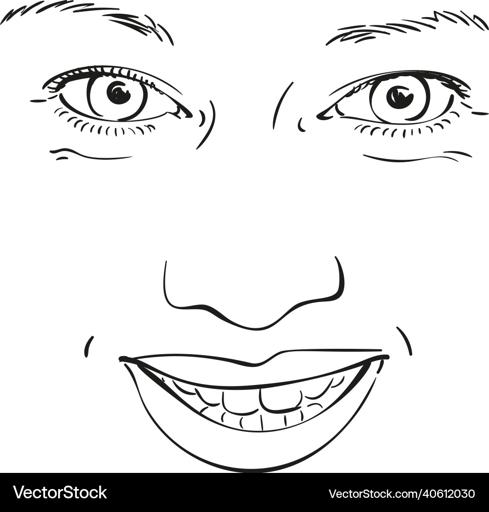 Gesicht der schönen lächelnden Frau Skizze Hand gezeichnet Gesicht der schönen lächelnden Frau Skizze Hand gezeichnet vektorbild