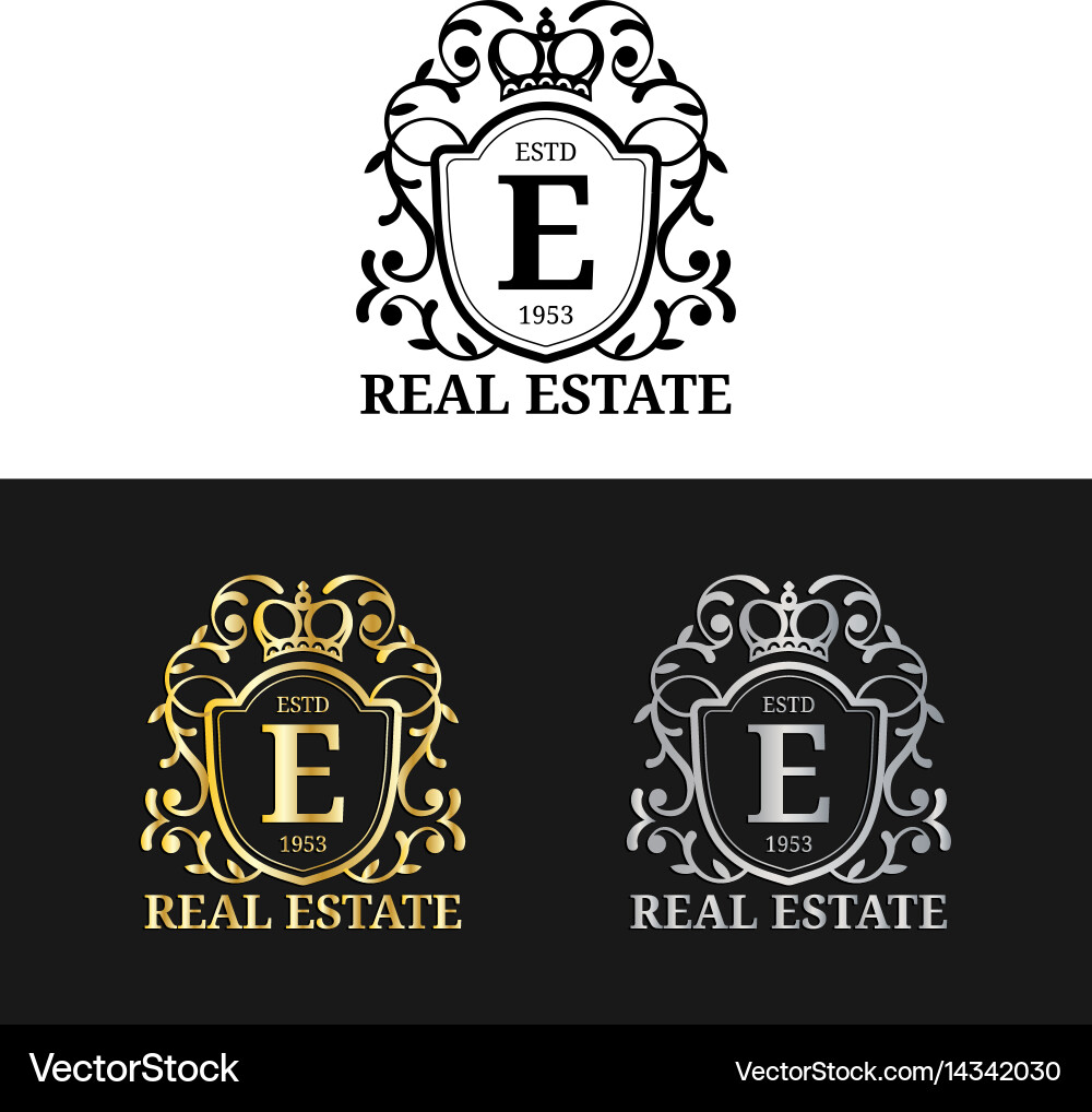 Luxury Real Estate Monogram Logo Templates Vector Image