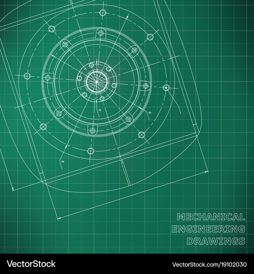Mechanical engineering drawings Royalty Free Vector Image