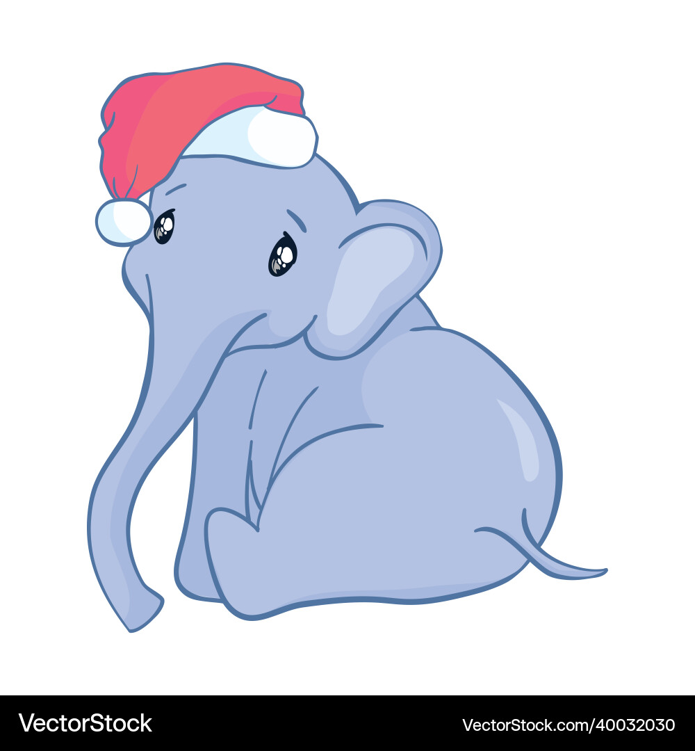 Merry Baby Cartoon santa Elefanten feiern Merry Baby Cartoon santa Elefanten feiern vektorbild
