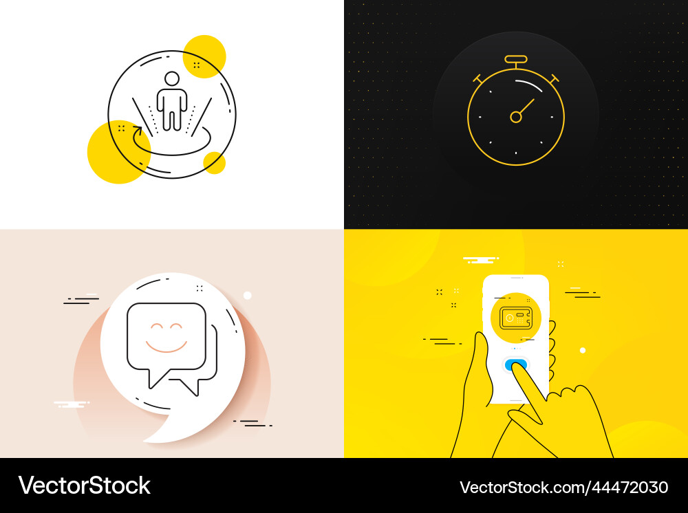 Minimal set of augmented reality safe box Minimal set of augmented reality safe box vector image