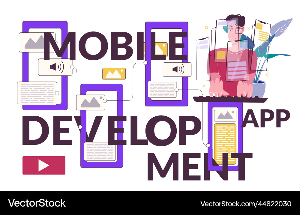 Mobile App Entwicklung Konzept Mobile App Entwicklung Konzept vektorbild