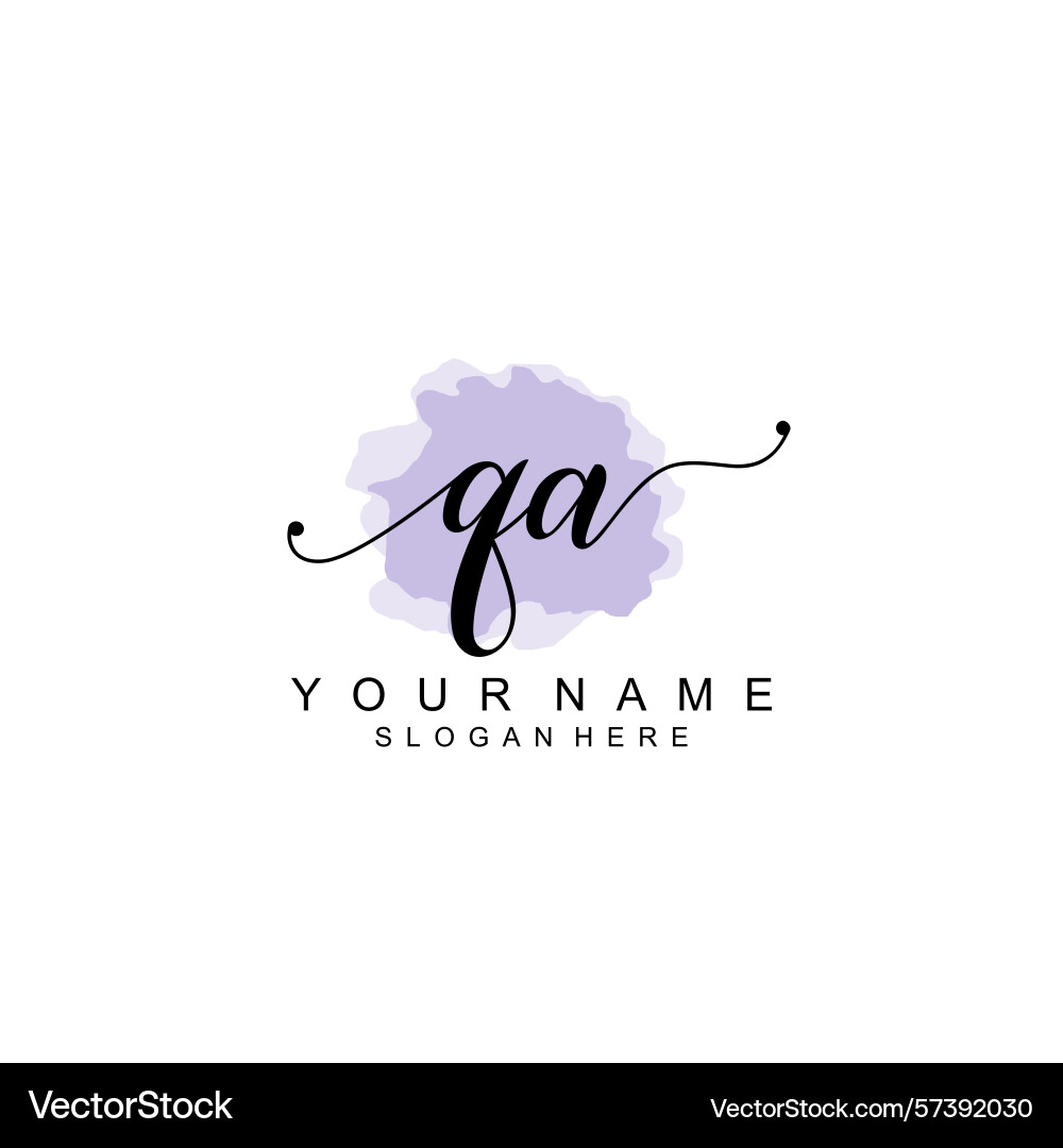 Modern handwritten qa initial logo collection Vector Image