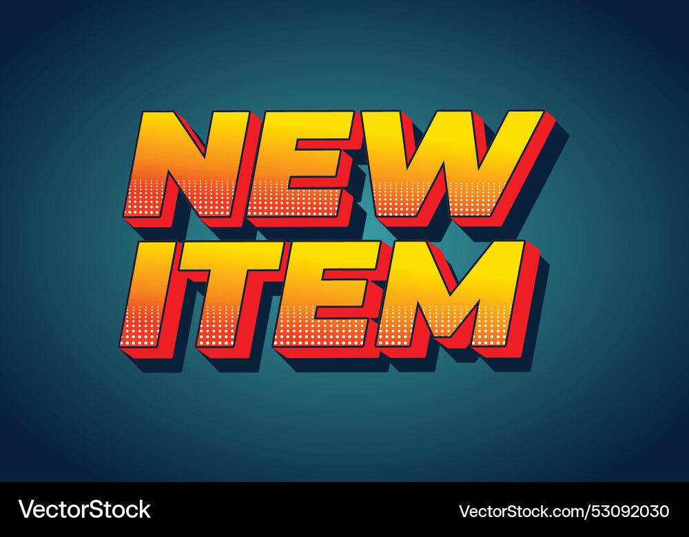 New item text effect in 3d style for print ad vector image