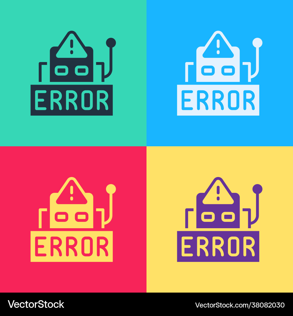 Pop art error in operation program Pop art error in operation program vector image