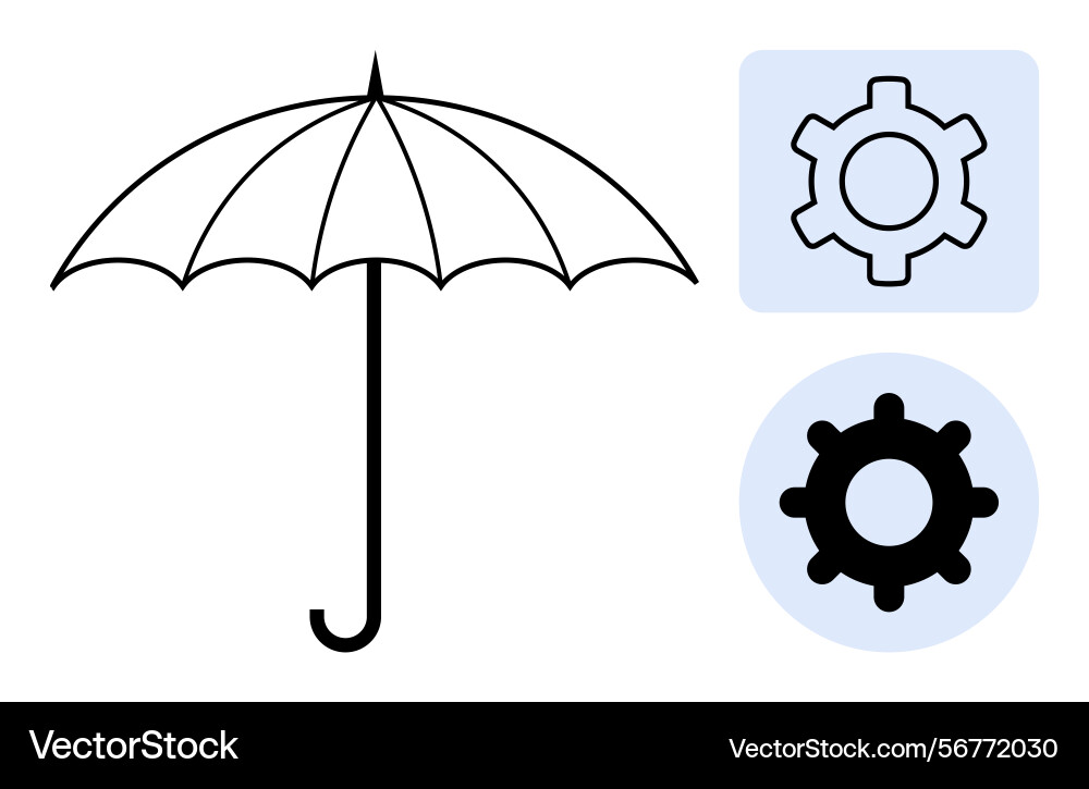 Protection and functionality concept with umbrella Vector Image