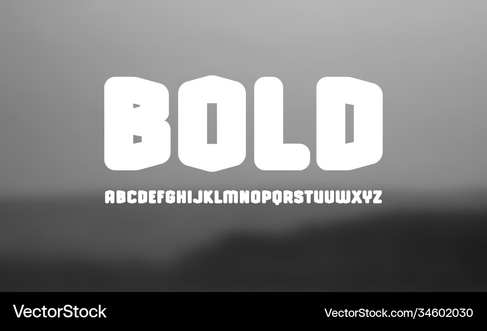 Sans serif font with rounded corners Sans serif font with rounded corners vector image