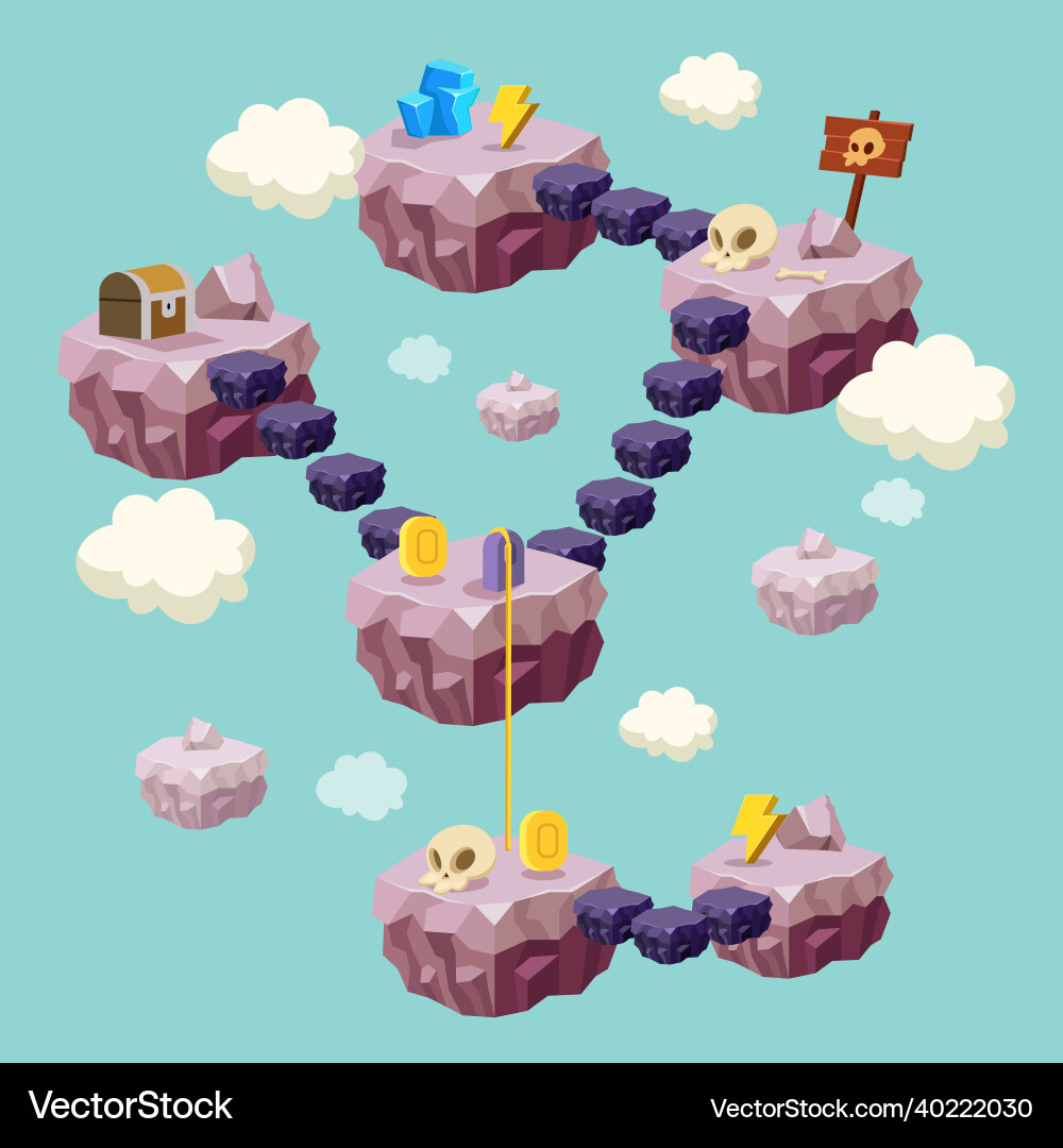 Stage game level map design for arcade computer Stage game level map design for arcade computer vector image