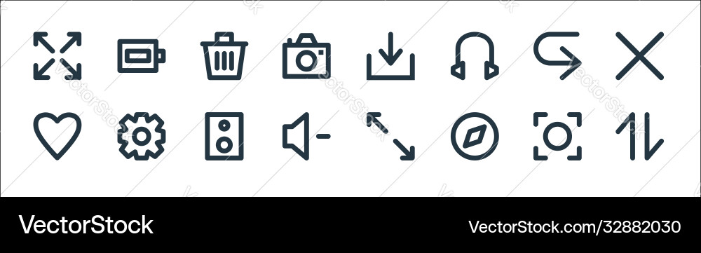 User interface line icons linear set quality User interface line icons linear set quality vector image