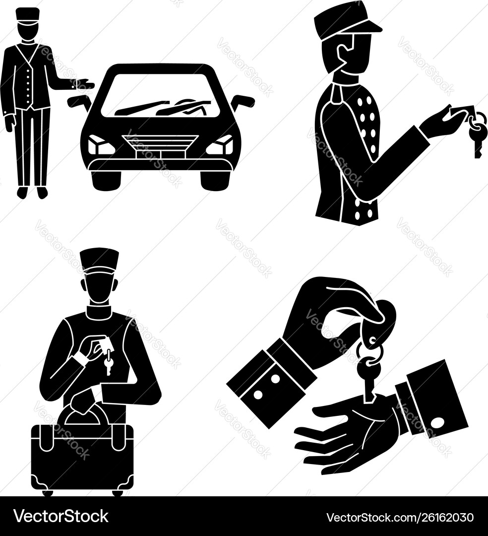 Valet icons set simple style Valet icons set simple style vector image