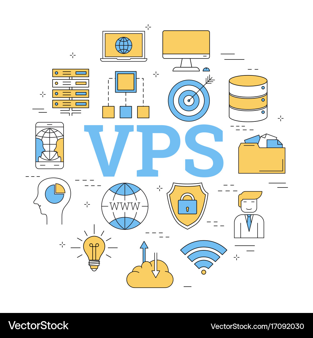 VPS Cloud Computing Concepts vector image