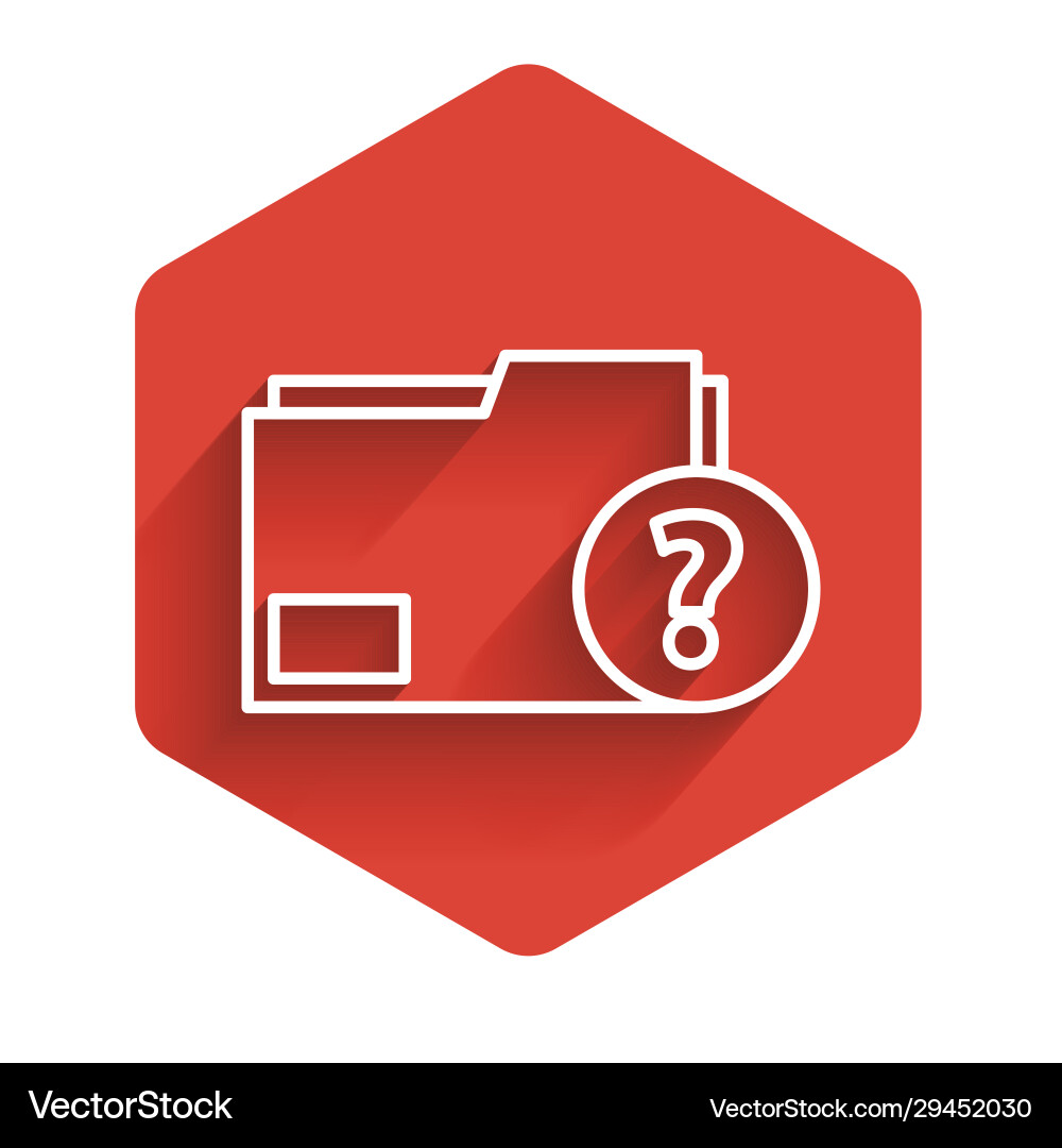 White line unknown document folder icon isolated White line unknown document folder icon isolated Vector Image