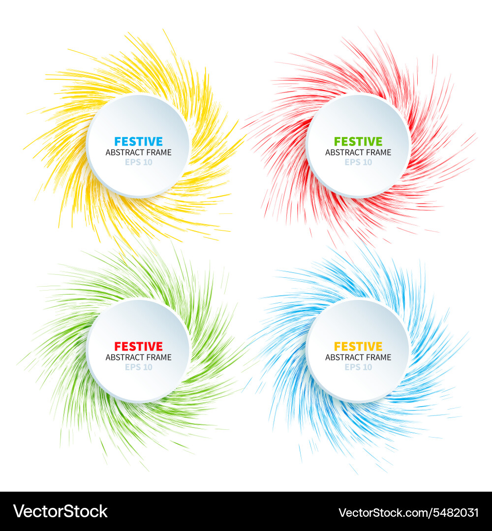Abstract circle frame with spiral curled color vector image