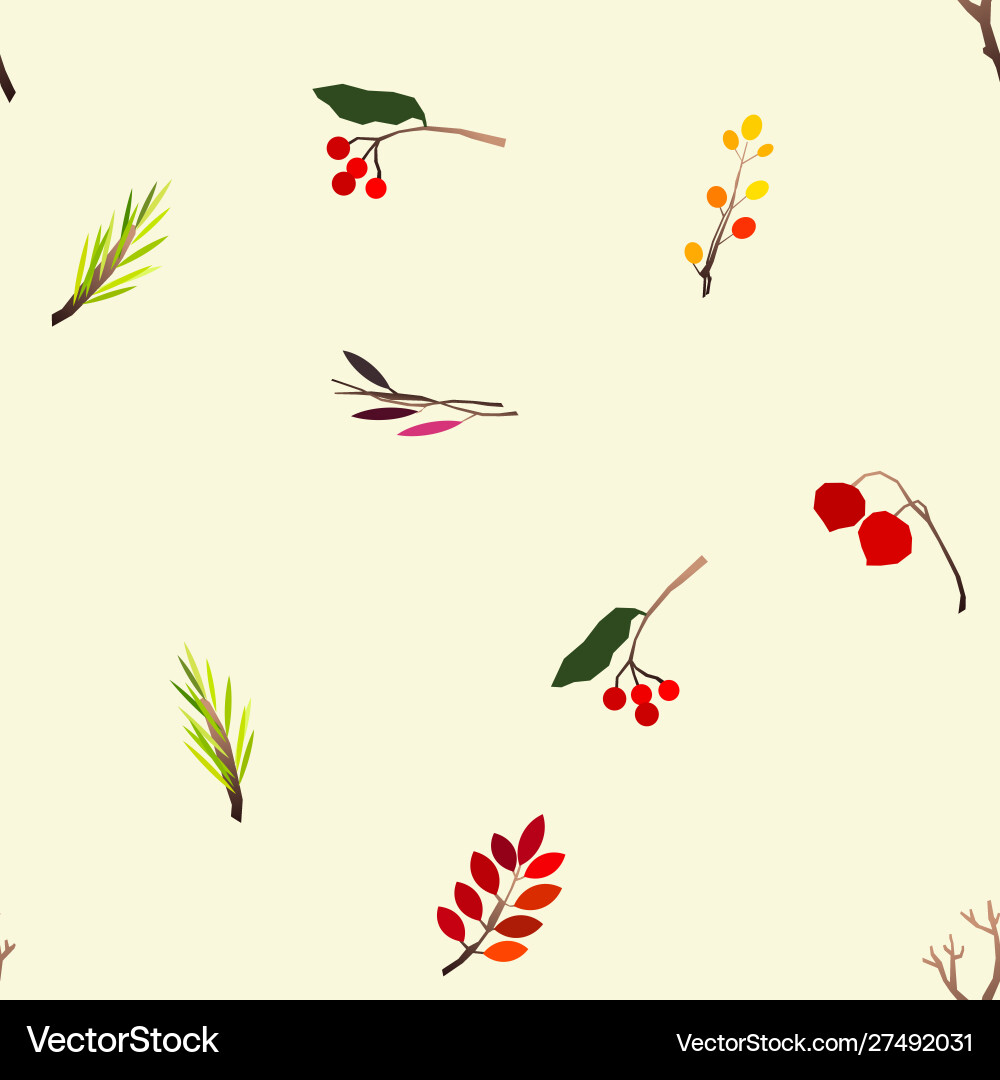 Autumn seamless pattern with berries Autumn seamless pattern with berries vector image