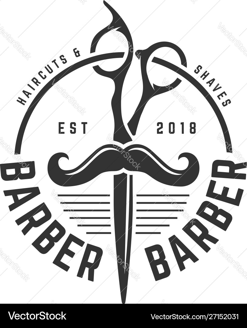 Barbershop Vintage Logo Vorlage auf isoliert Barbershop Vintage Logo Vorlage auf isoliert vektorbild