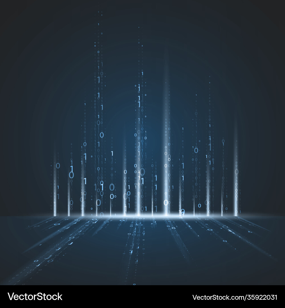 Binary code on abstract background Binary code on abstract background Vector Image