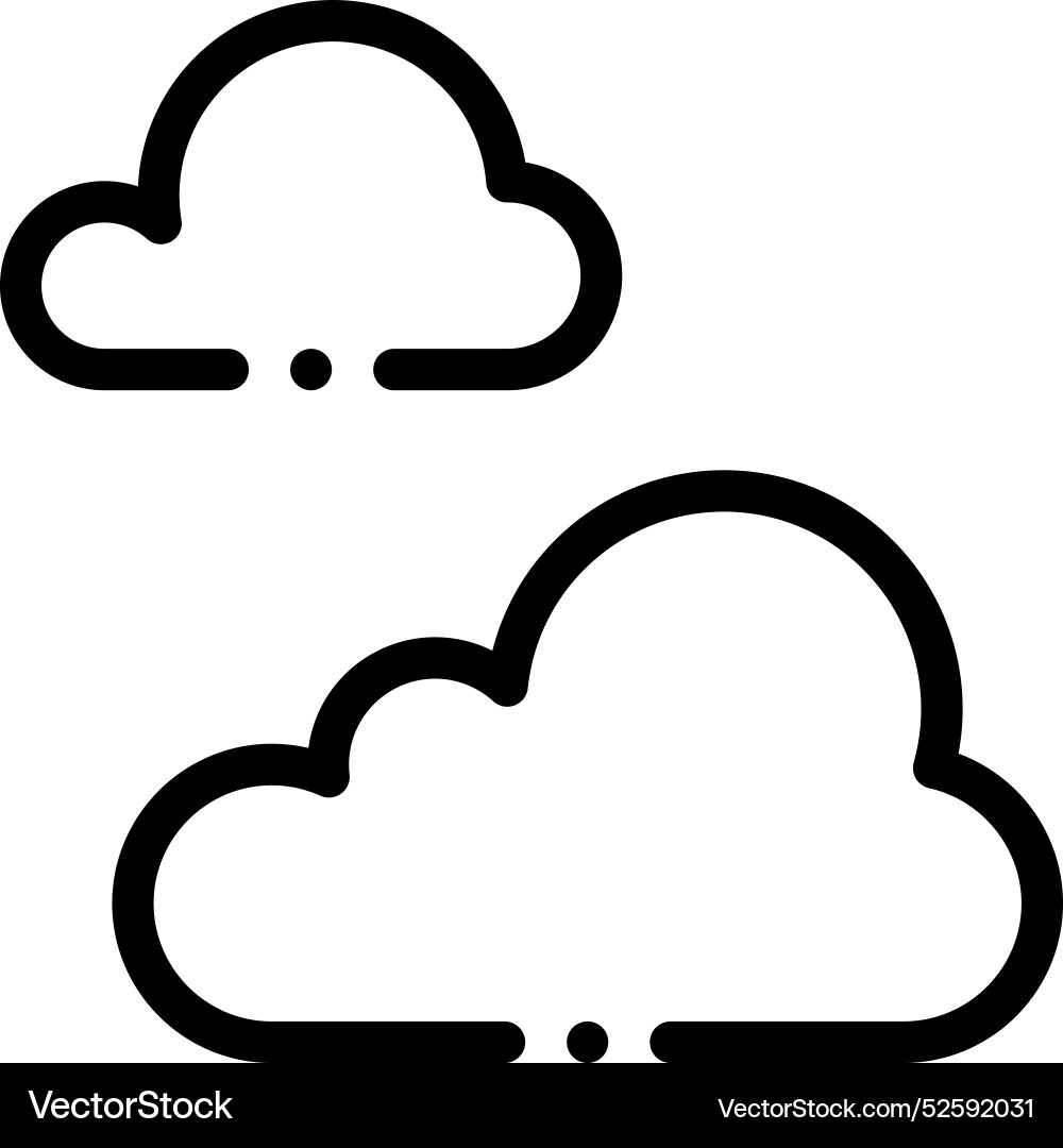 Cloudy icon thin linear style design isolated Cloudy icon thin linear style design isolated vector image