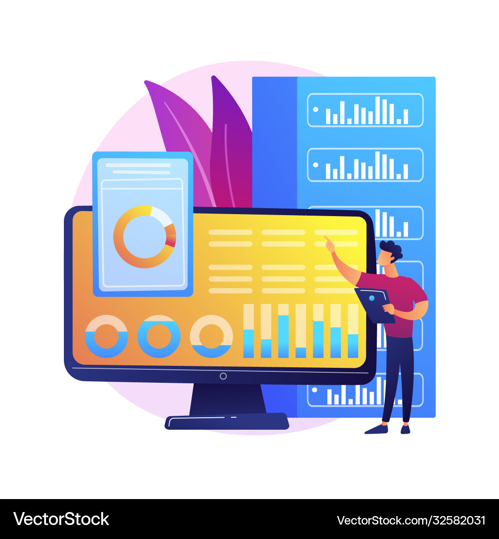 Dashboard analytics concept metaphor Vector Image