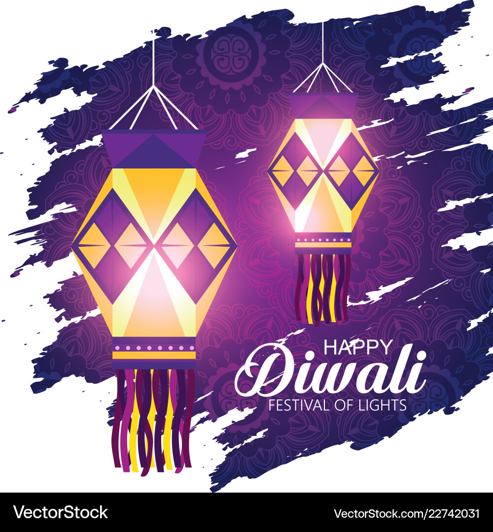 Diwali lanterns to hindu lights festival Diwali lanterns to hindu lights festival Vektorbild