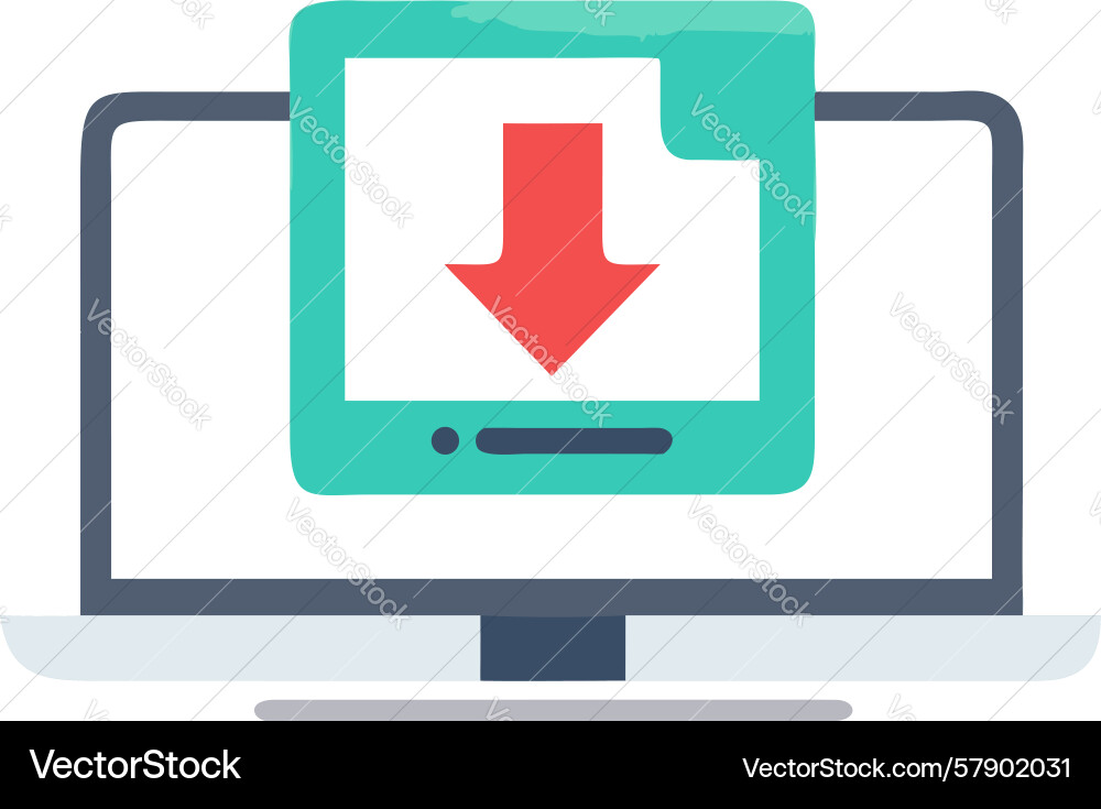 Download to desktop computer monitor design Vector Image