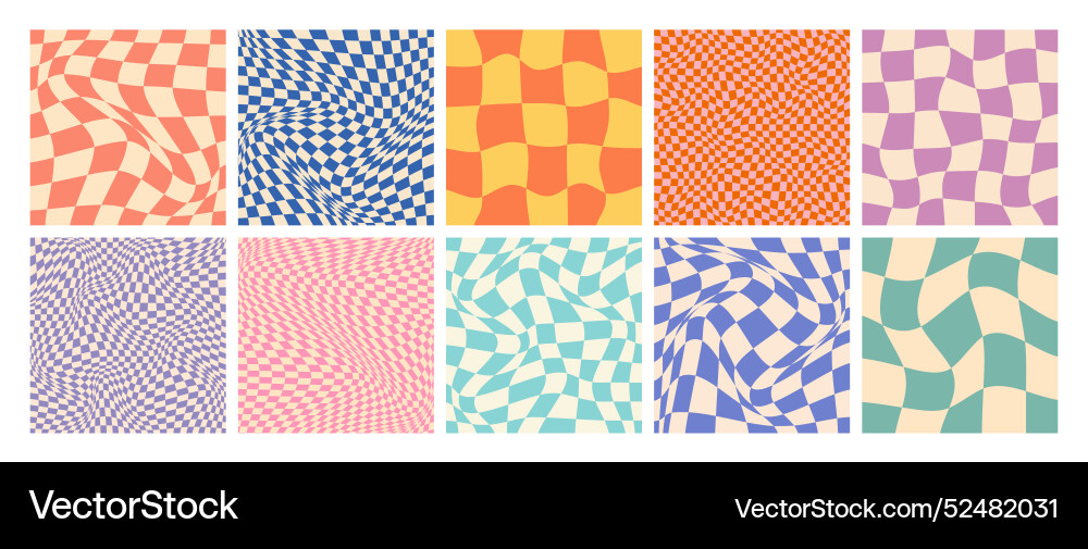 Groovy Checkered Retro Pattern vector image