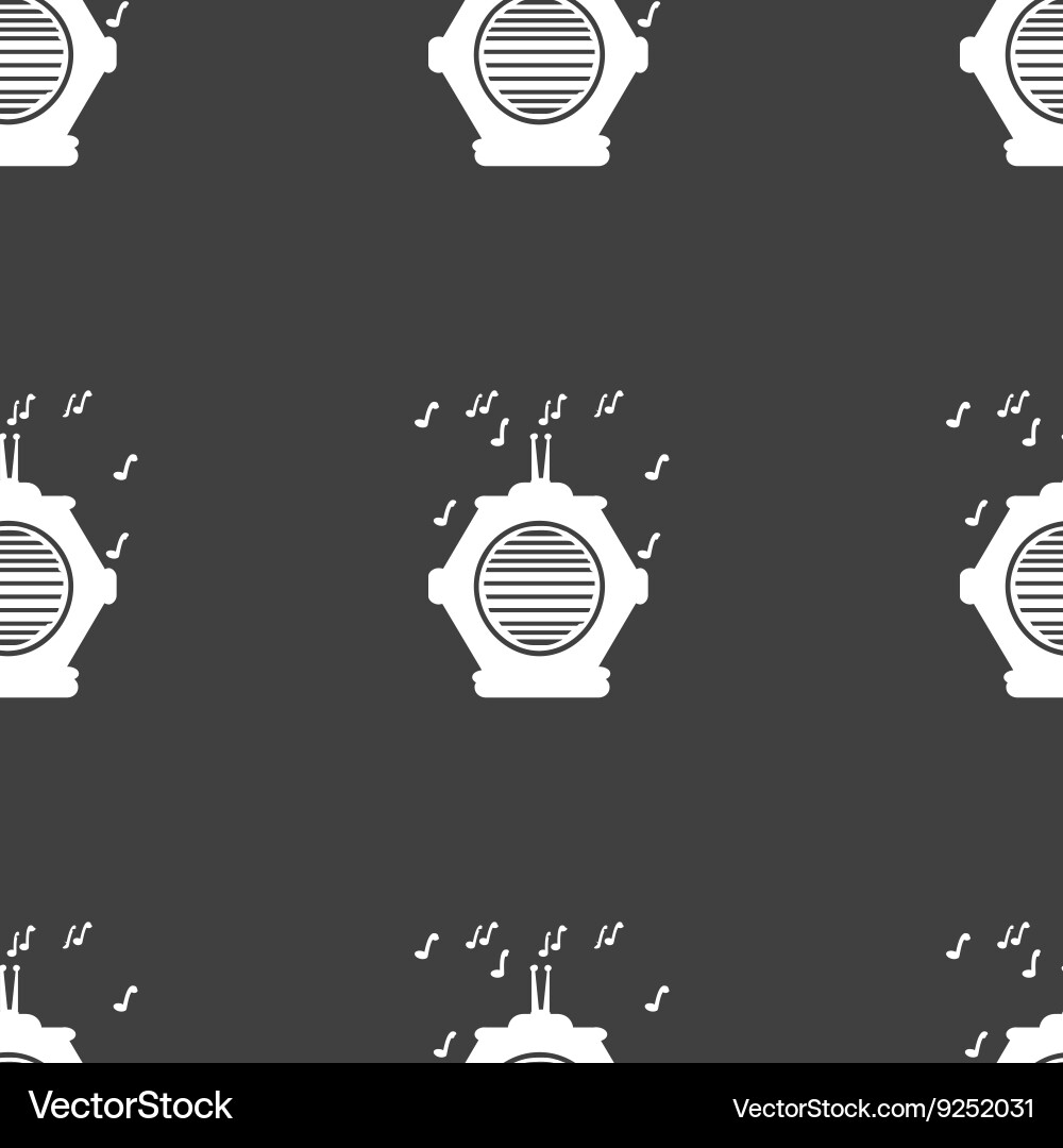 Old analog radio icon sign seamless pattern Vector Image
