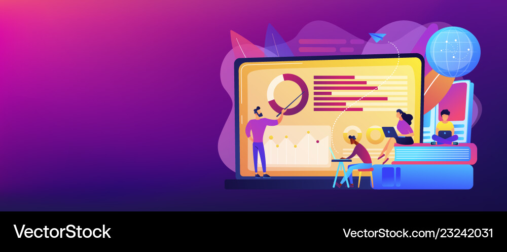 Online Learning Banner - Bildungskonzept Vektorbild