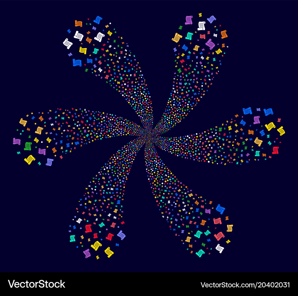 Script roll centrifugal motion vector image