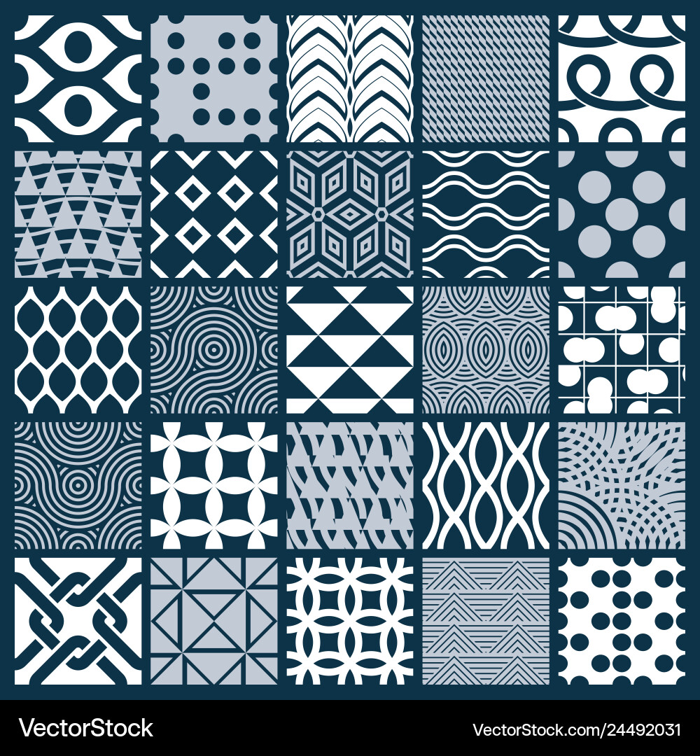Set endless geometric patterns composed Set endless geometric patterns composed vector image