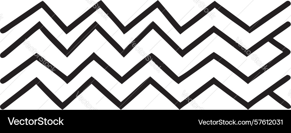 Simple black zigzag line pattern minimalist vector image