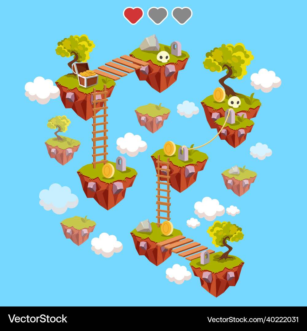Stage game level map design for arcade computer Stage game level map design for arcade computer Vector Image