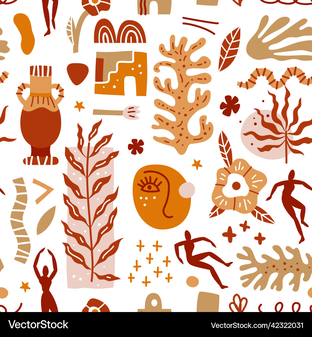 Trendy seamless pattern with abstract shapes Trendy seamless pattern with abstract shapes vector image
