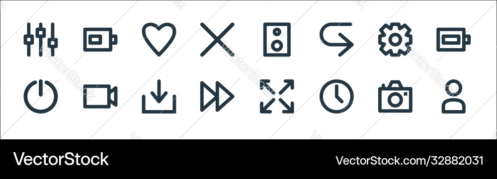 User interface line icons linear set quality User interface line icons linear set quality vector image