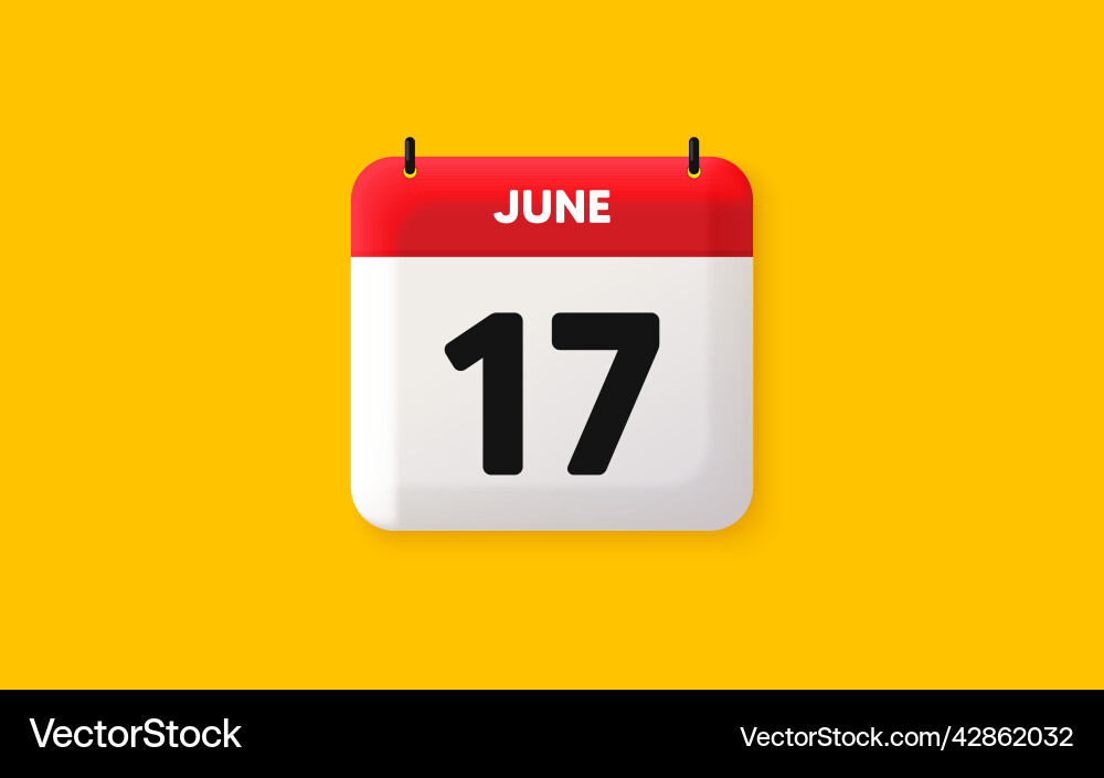 17th day of the month icon event schedule date vector image