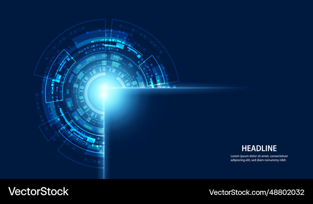 Abstract circle digital circuit concept light Abstract circle digital circuit concept light vector image