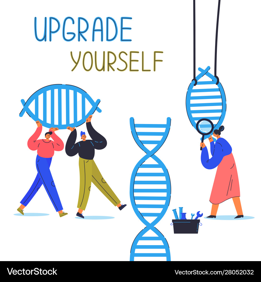 Biohacking flat characters Vector Image